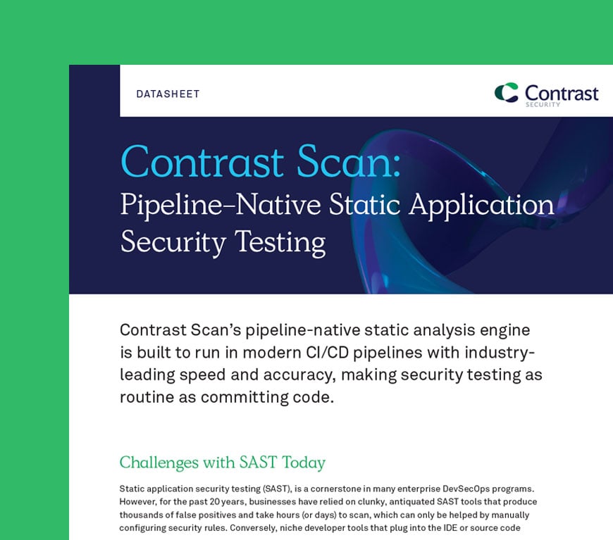 Contrast Scan: Pipeline-Native Static Application Security Testing